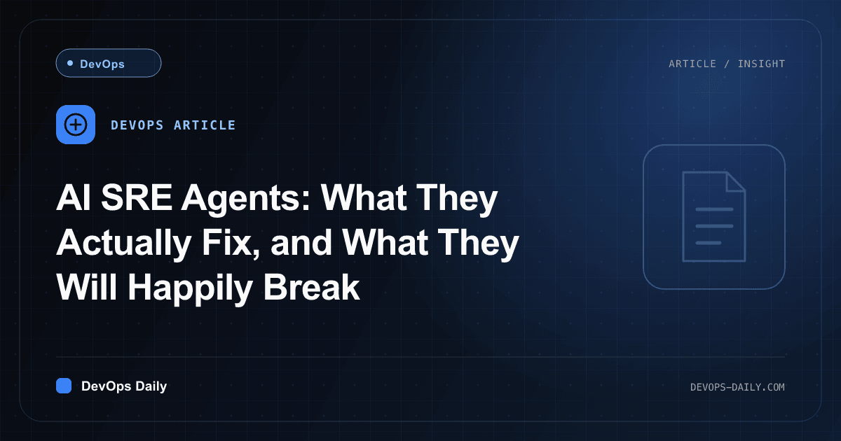 AI SRE Agents: What They Actually Fix, and What They Will Happily Break