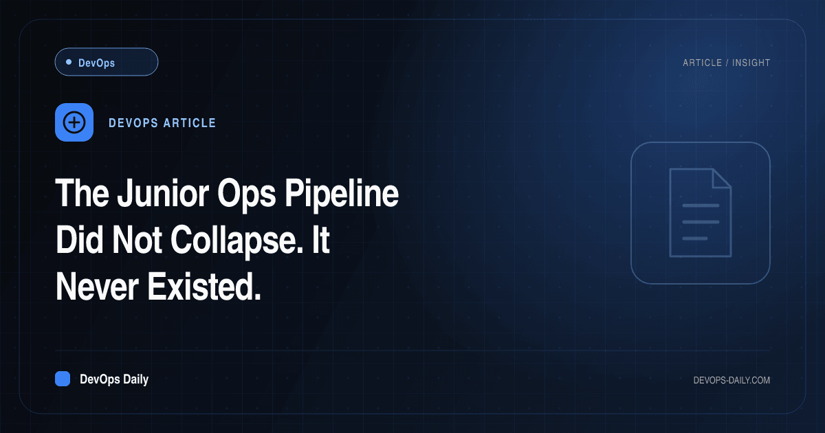 The Junior Ops Pipeline Did Not Collapse. It Never Existed.